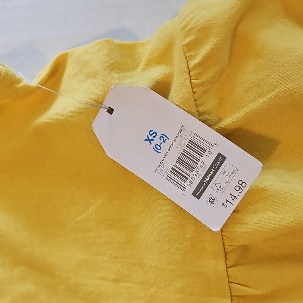 Yellow Ruffled Sleeve Dress - Picture 2 of 3